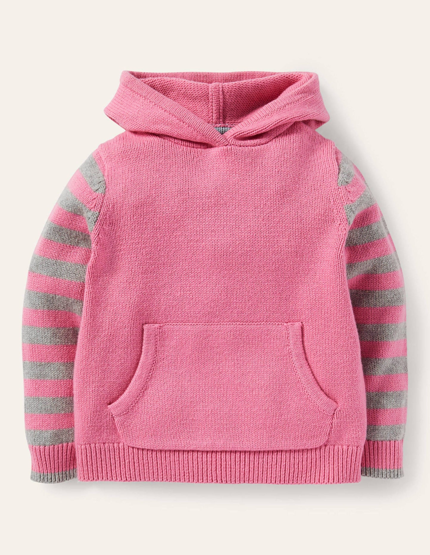 Bunny Knitted Hoodie-Formica Pink