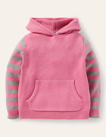 Bunny Knitted Hoodie-Formica Pink-1