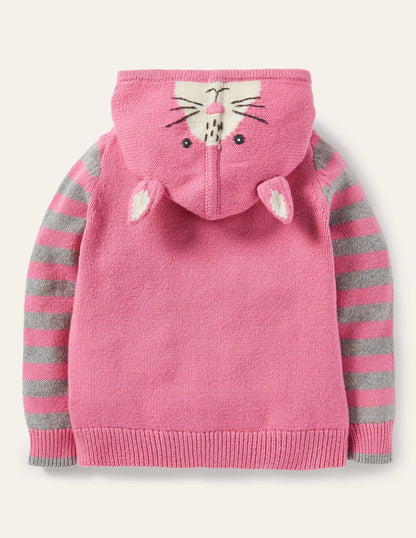 Bunny Knitted Hoodie-Formica Pink-2