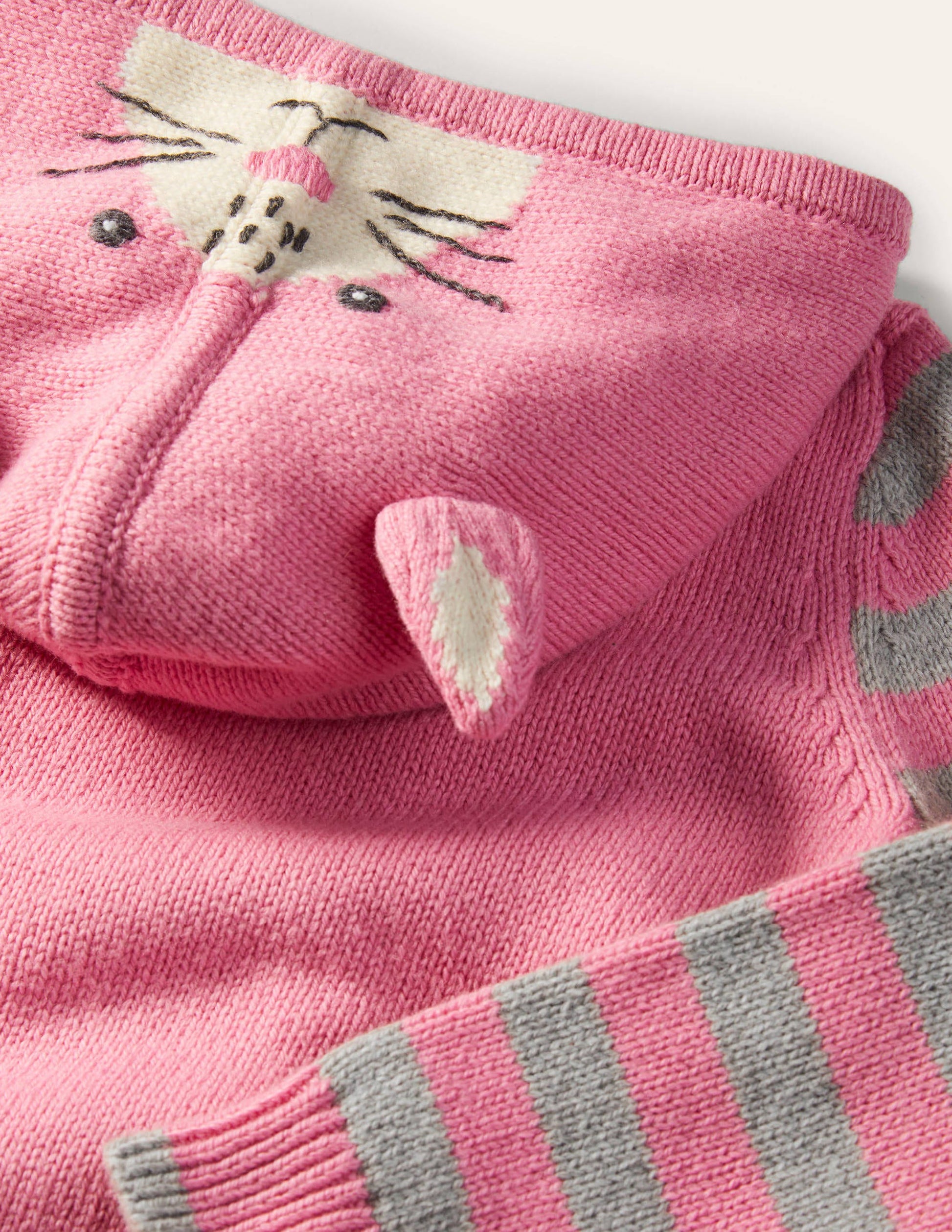 Bunny Knitted Hoodie-Formica Pink-3