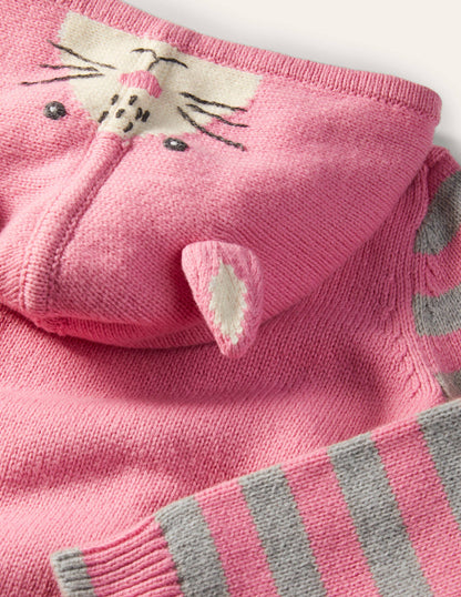 Bunny Knitted Hoodie-Formica Pink-3