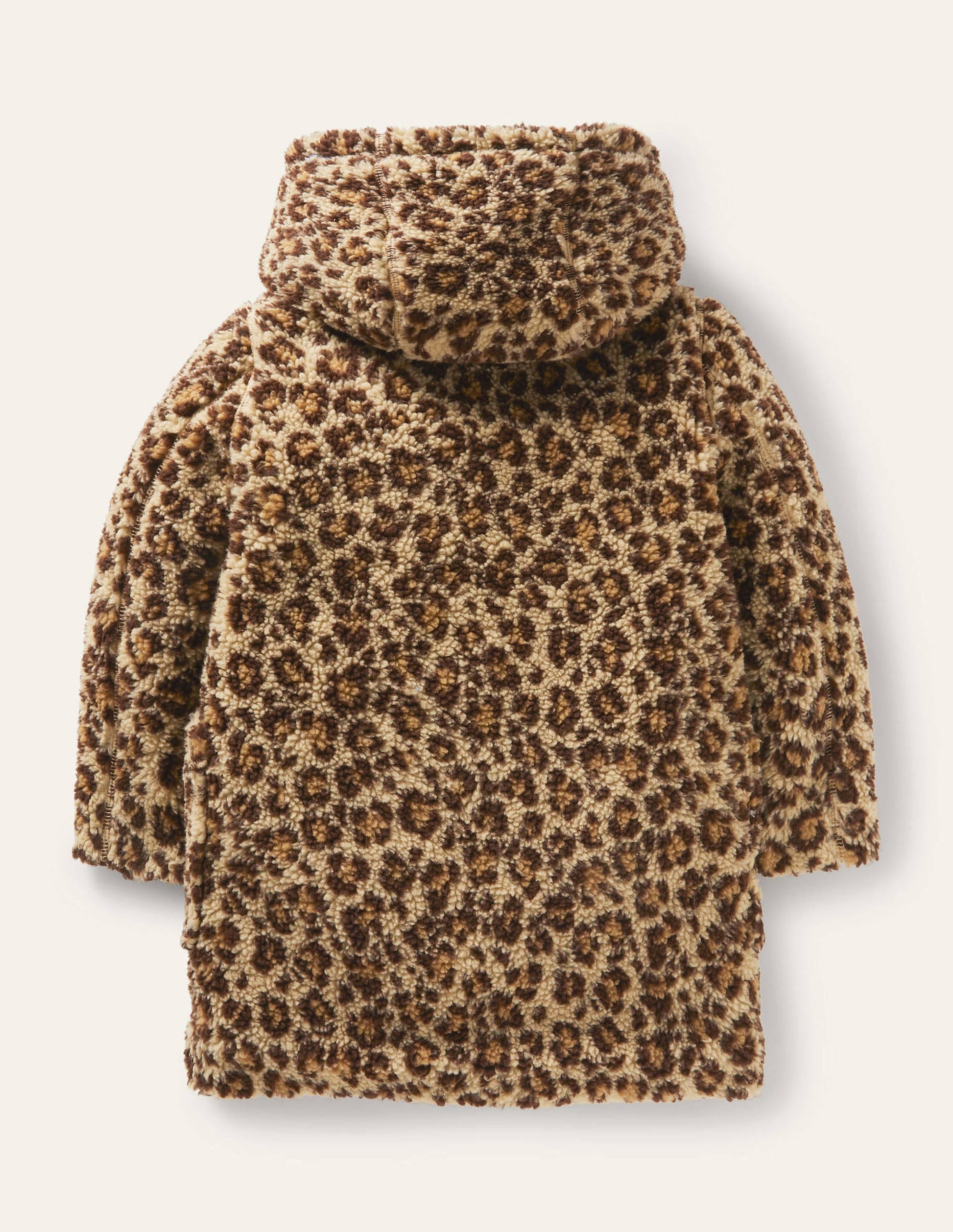 Cosy Borg Duffle Coat-Leopard Print-2