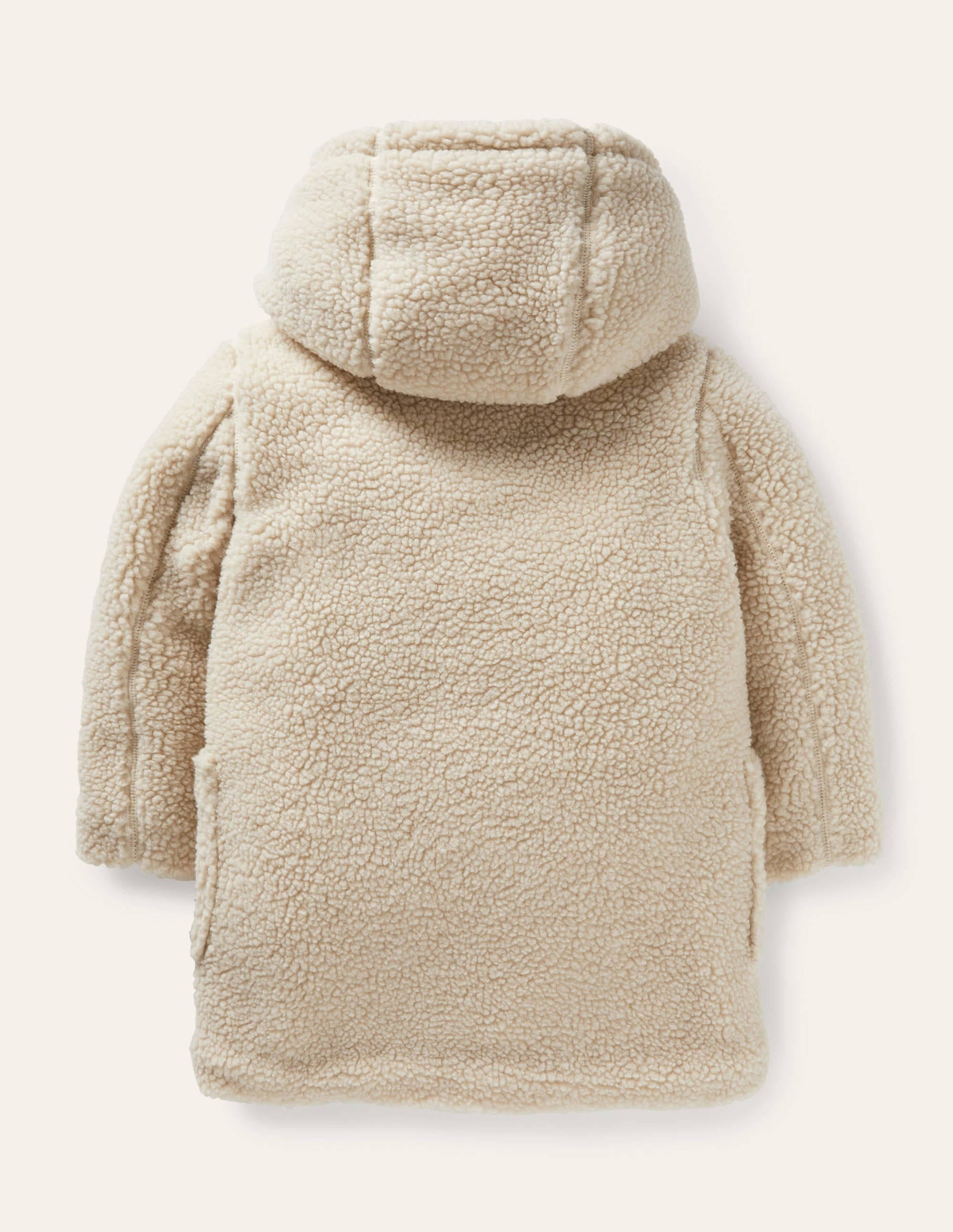 Cosy Borg Duffle Coat-Oatmeal - Image 2