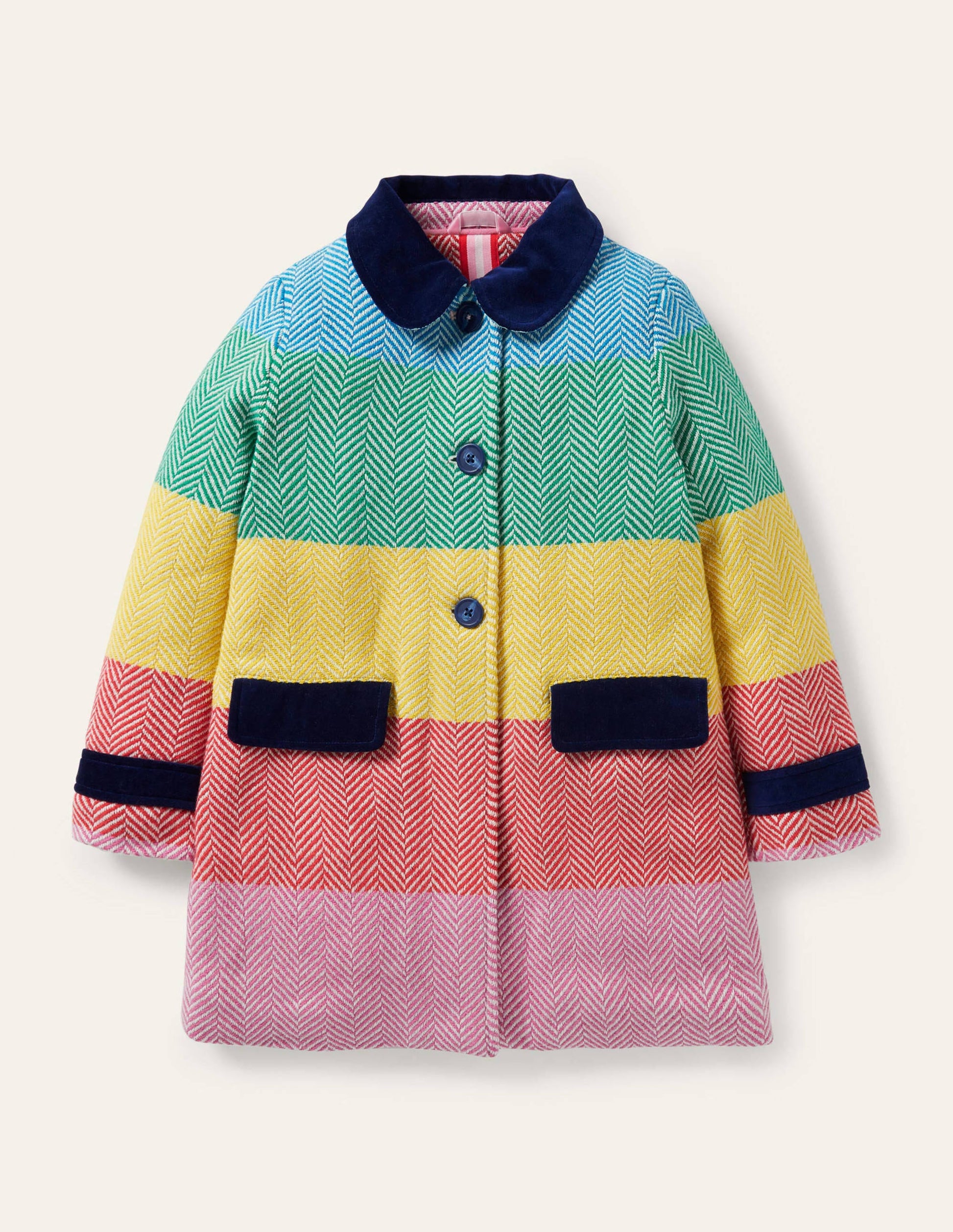 Colourful Wool Coat-Multi Rainbow-1