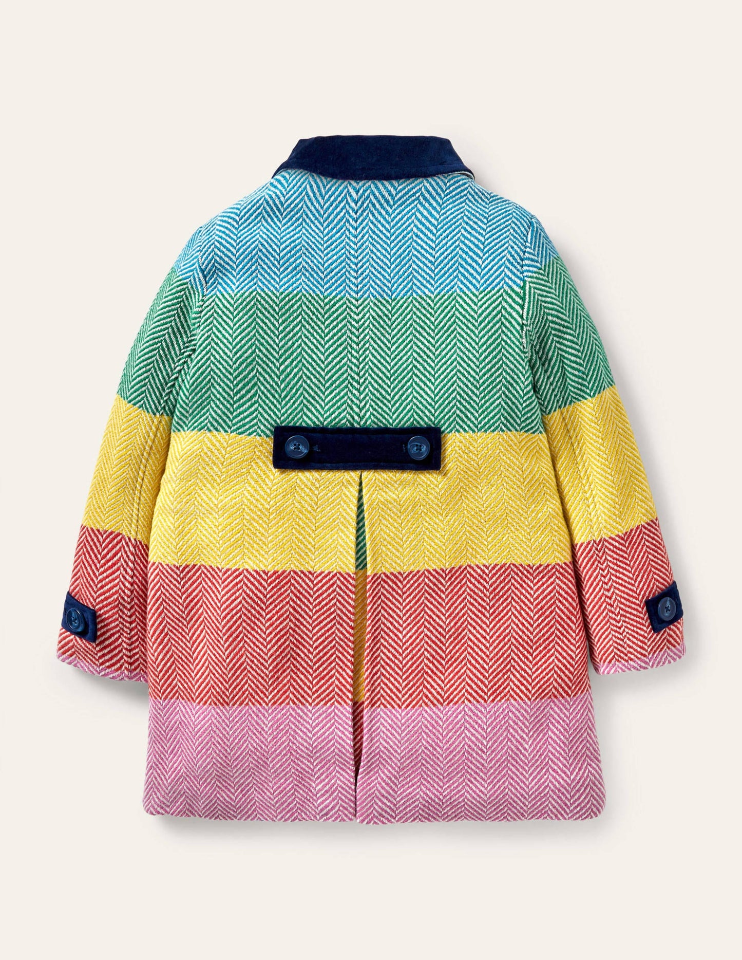 Colourful Wool Coat-Multi Rainbow