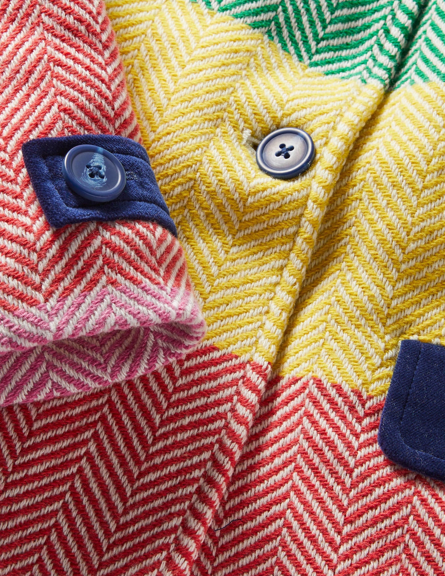 Colourful Wool Coat-Multi Rainbow