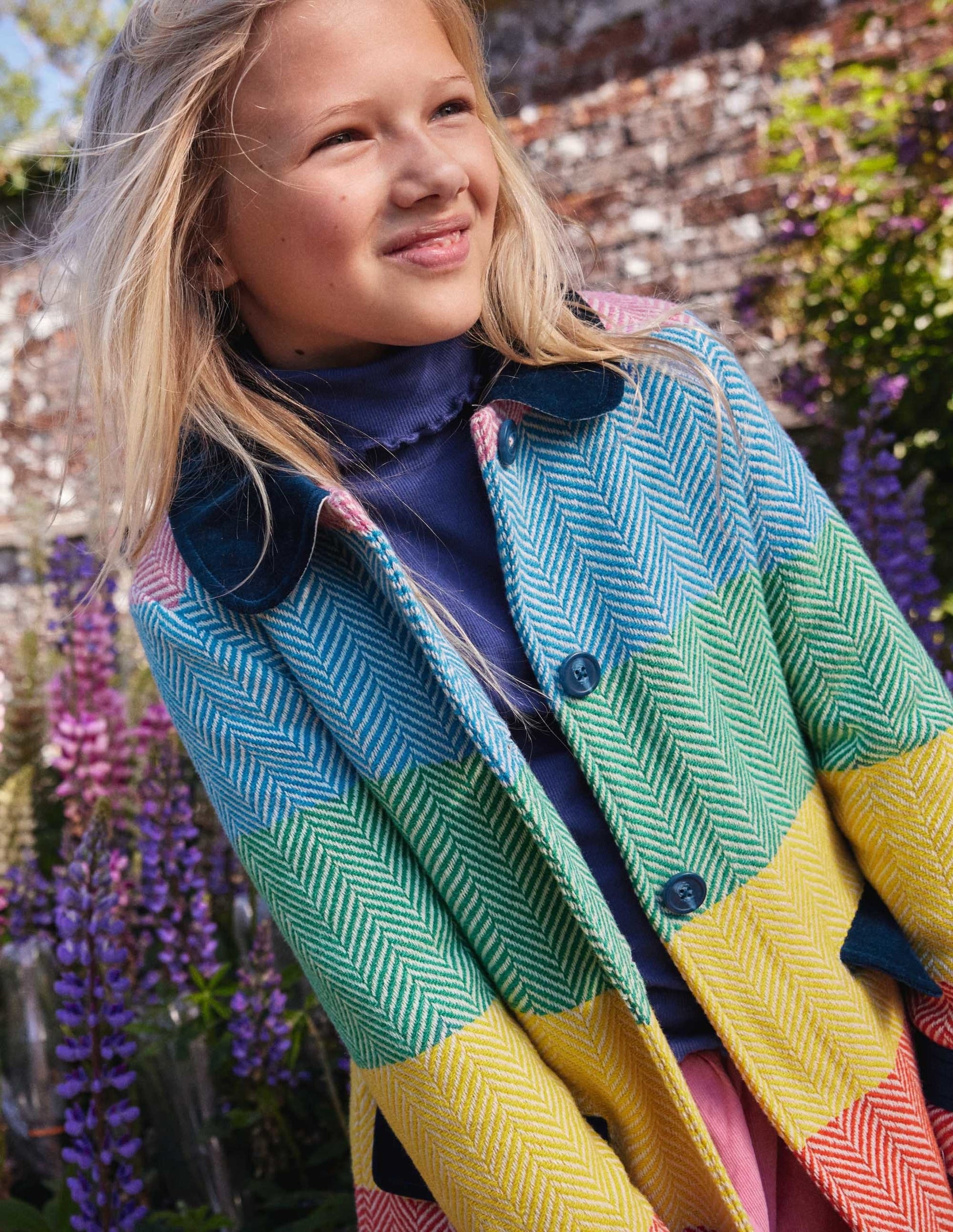 Colourful Wool Coat-Multi Rainbow-4