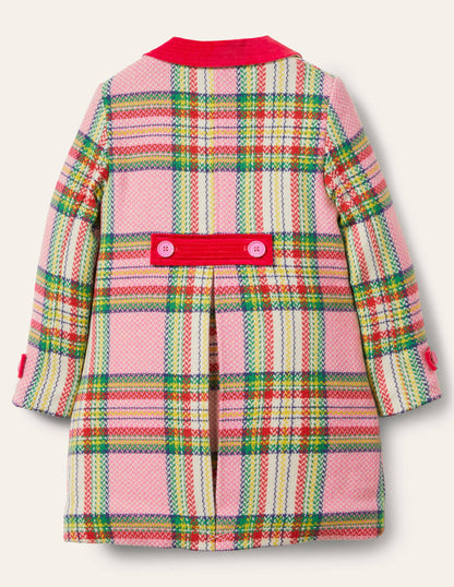Colourful Wool Coat-Pink Blanket Check-2