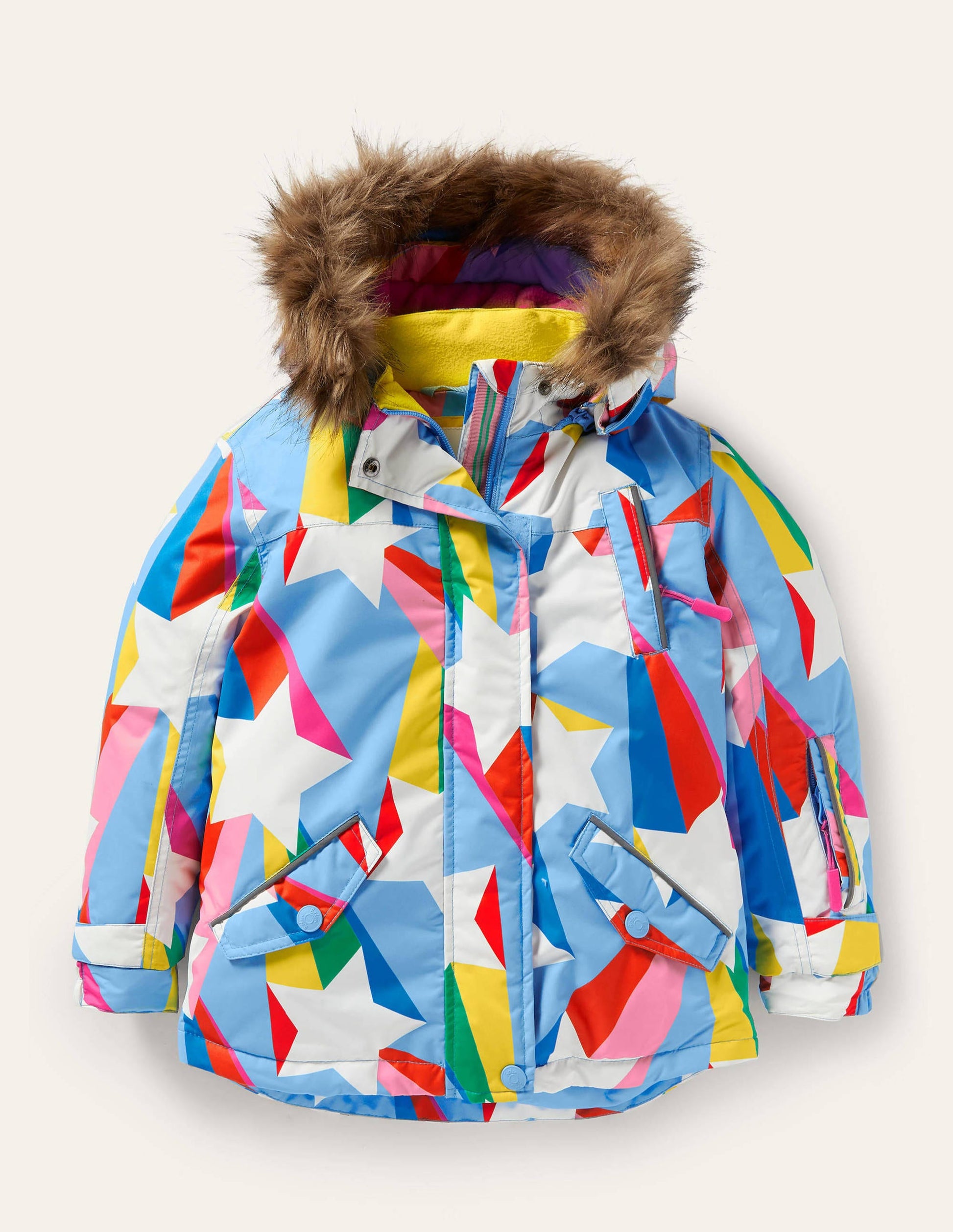 All-Weather Waterproof Jacket-Surfboard Blue Rainbow Star-1