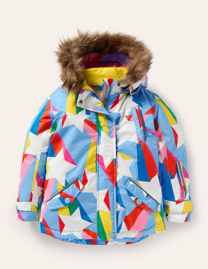 All-Weather Waterproof Jacket-Surfboard Blue Rainbow Star-1