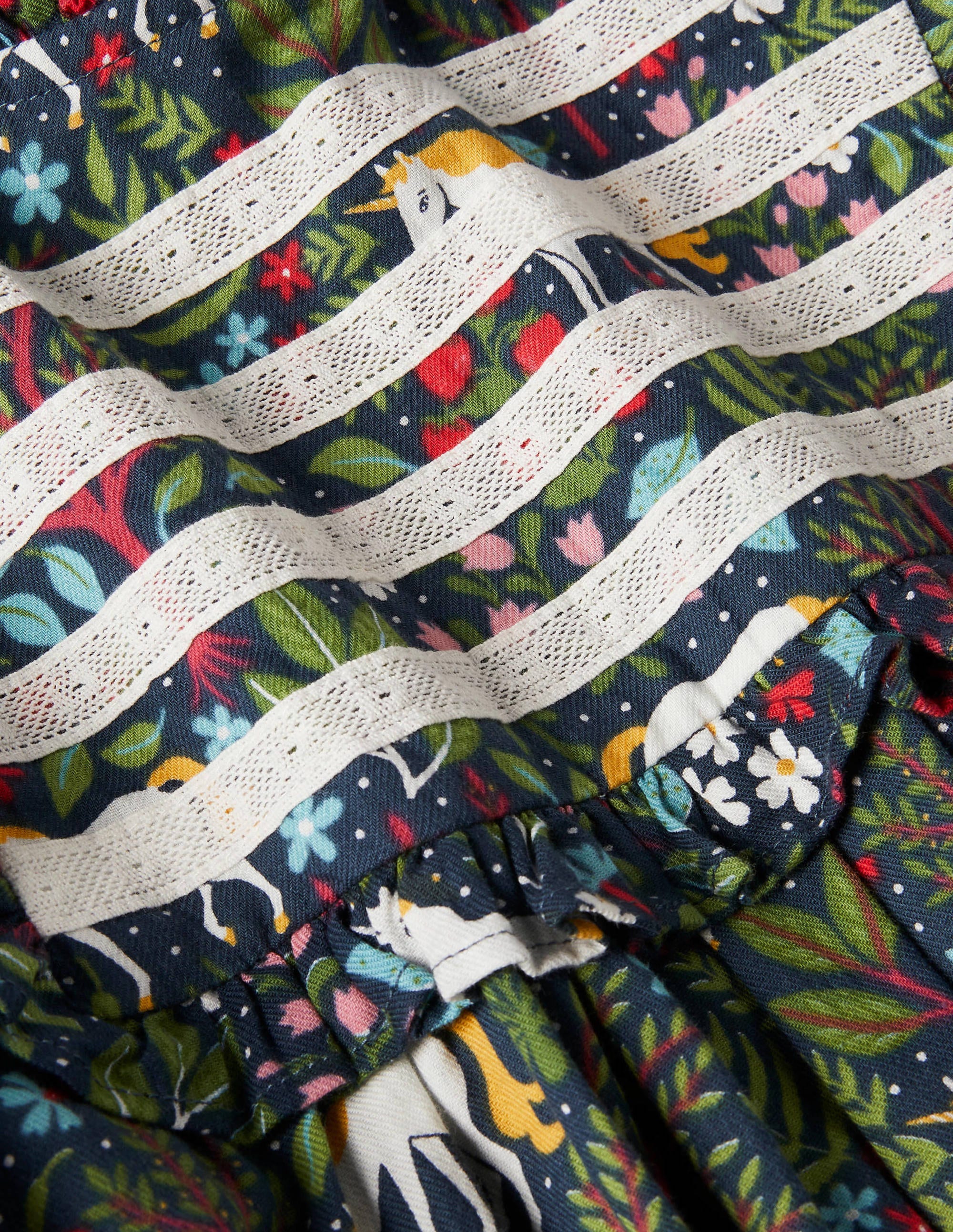 Nostalgic Ruffle Dress-Stormy Blue Unicorn Tapestry - Image 3