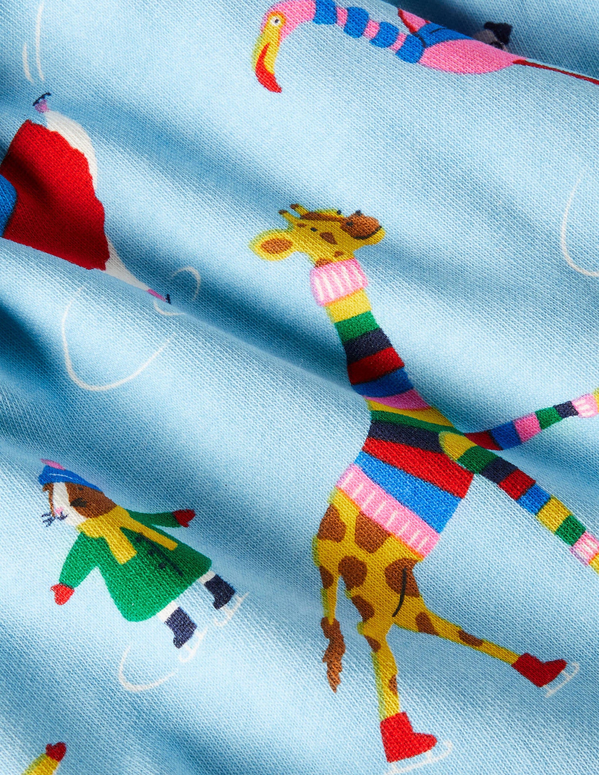 Cosy Twirly Sweatshirt Skirt-Surfboard Blue Animal Antics-3