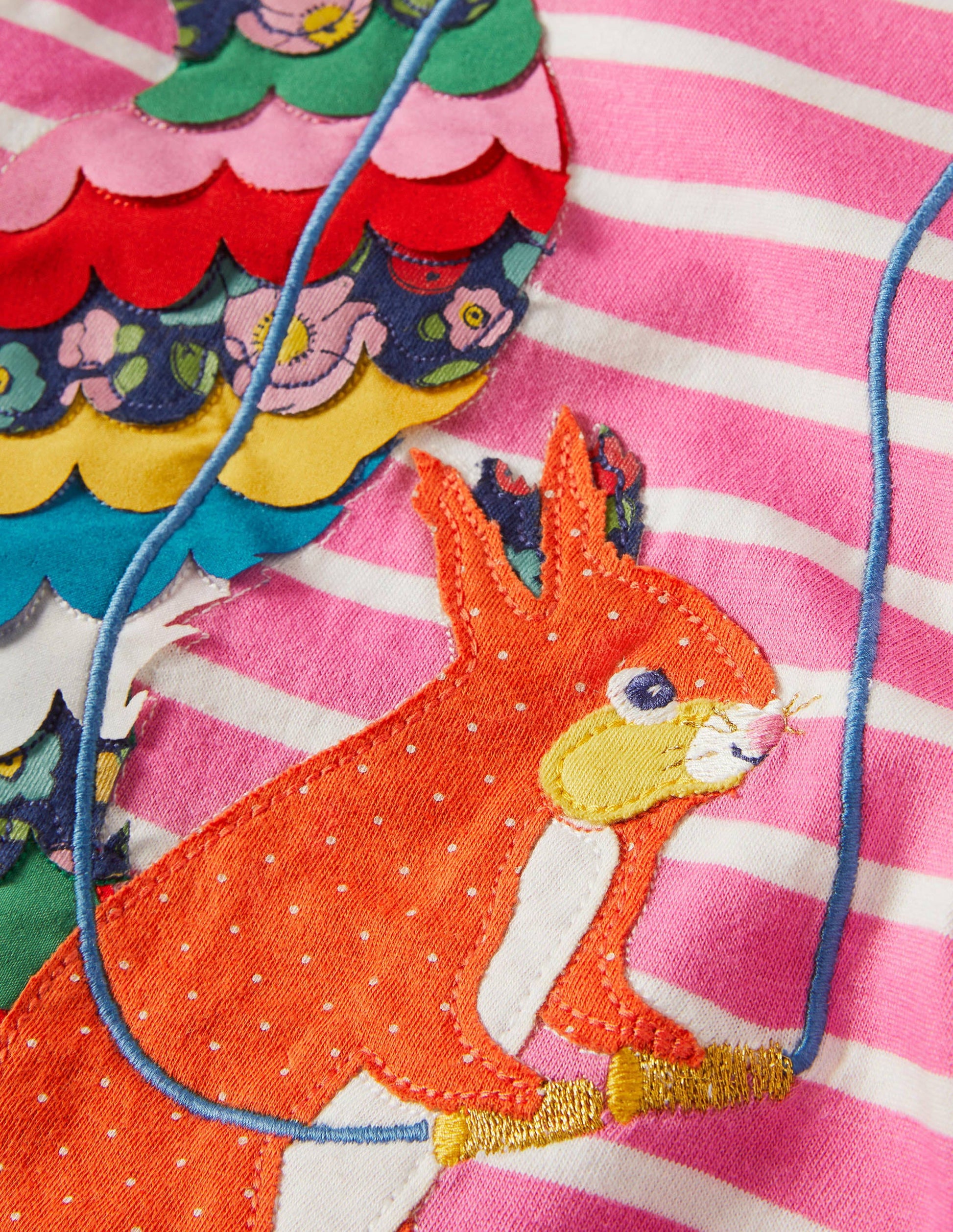 Big Appliqué T-shirt-Petal Pink/ Ivory Squirrel-3