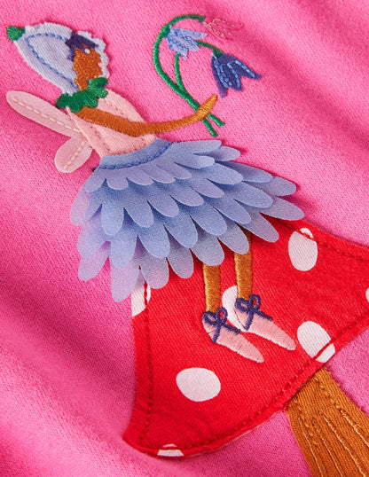 Appliqué Hotchpotch Dress-Starboard Blue Forest Fairies-3