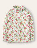 Roll Neck Supersoft T-shirt-Ivory Autumn Berry Floral
