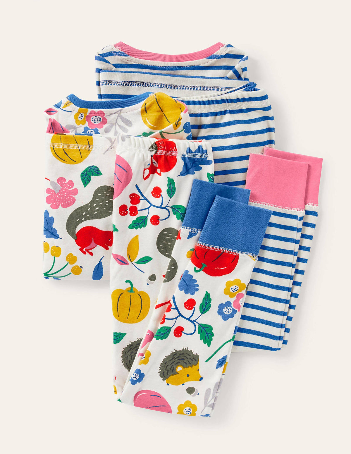 Twin Pack Snug Pyjamas-Ivory Forest Friends/Blue - Image 2
