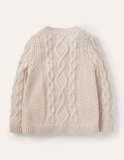 Cable Cardigan-Ecru-2