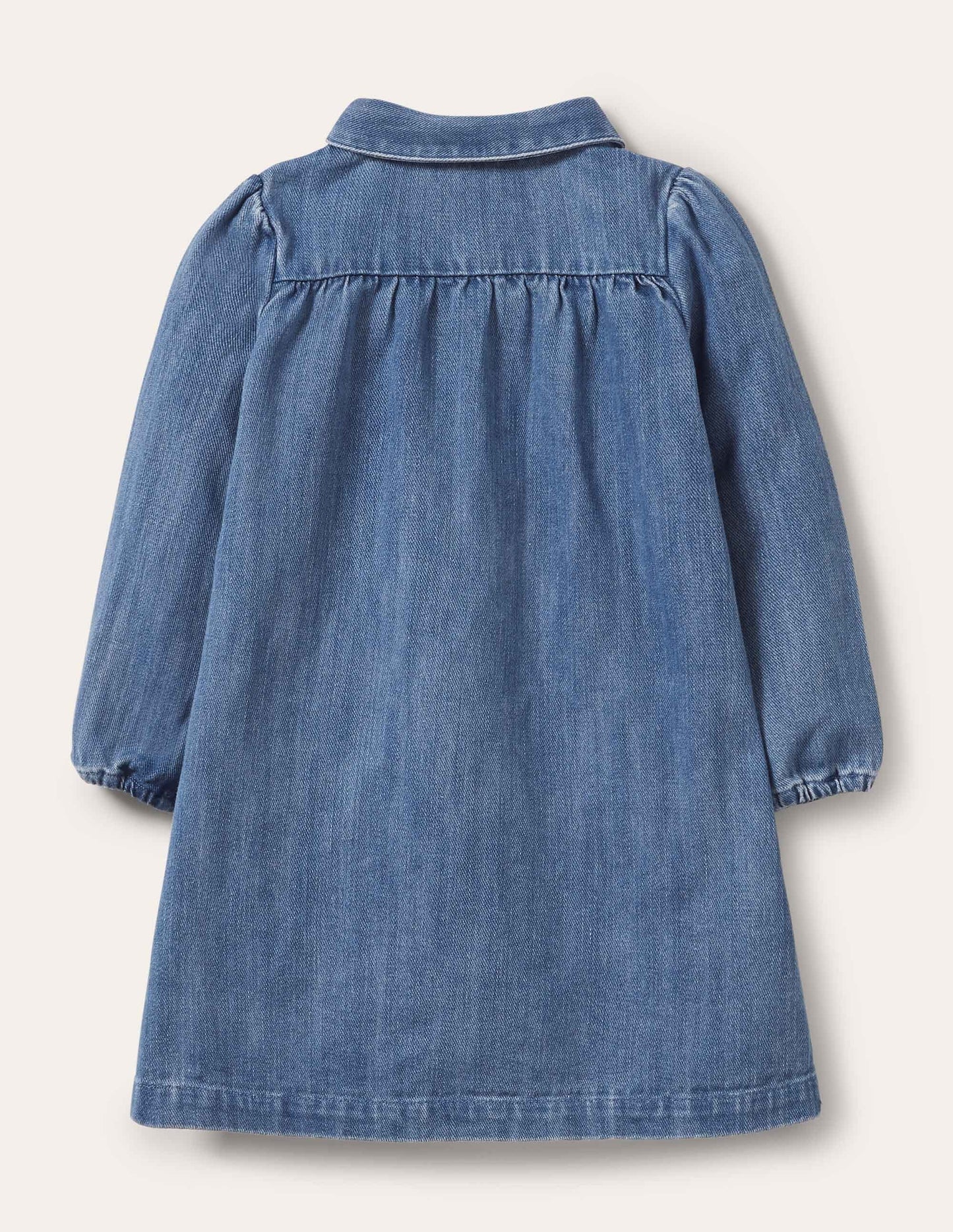 Collared Woven Dress-Chambray