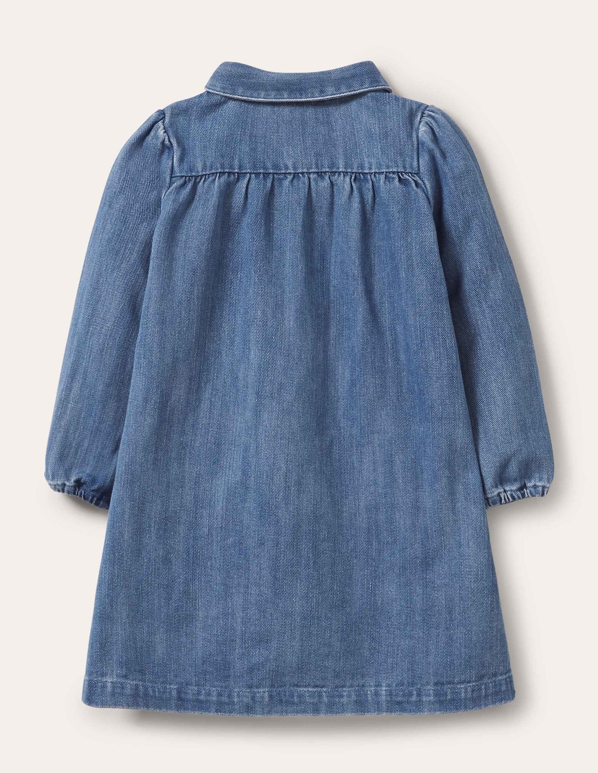 Collared Woven Dress-Chambray-2