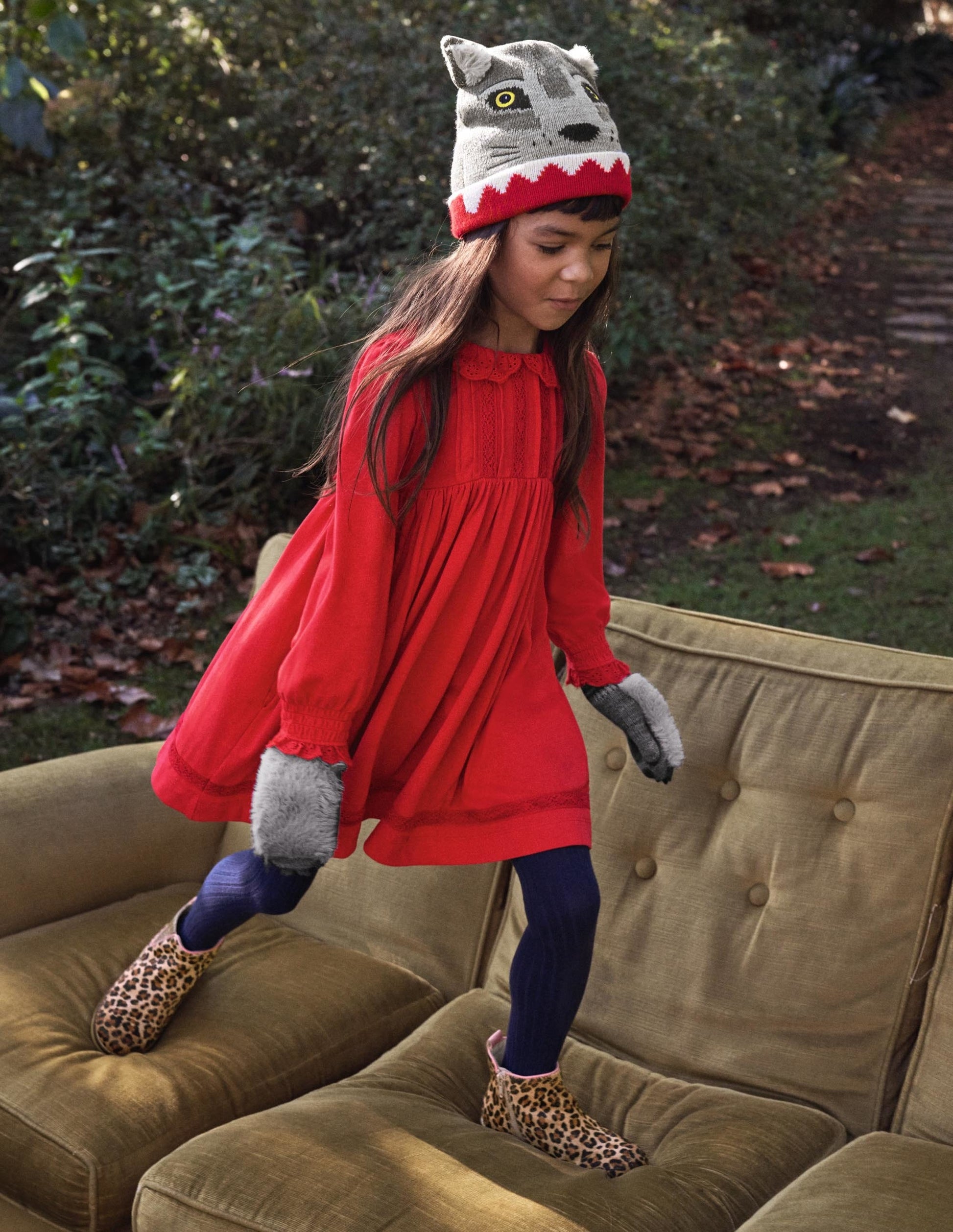 Broderie Collar Jersey Dress-Rockabilly Red-4