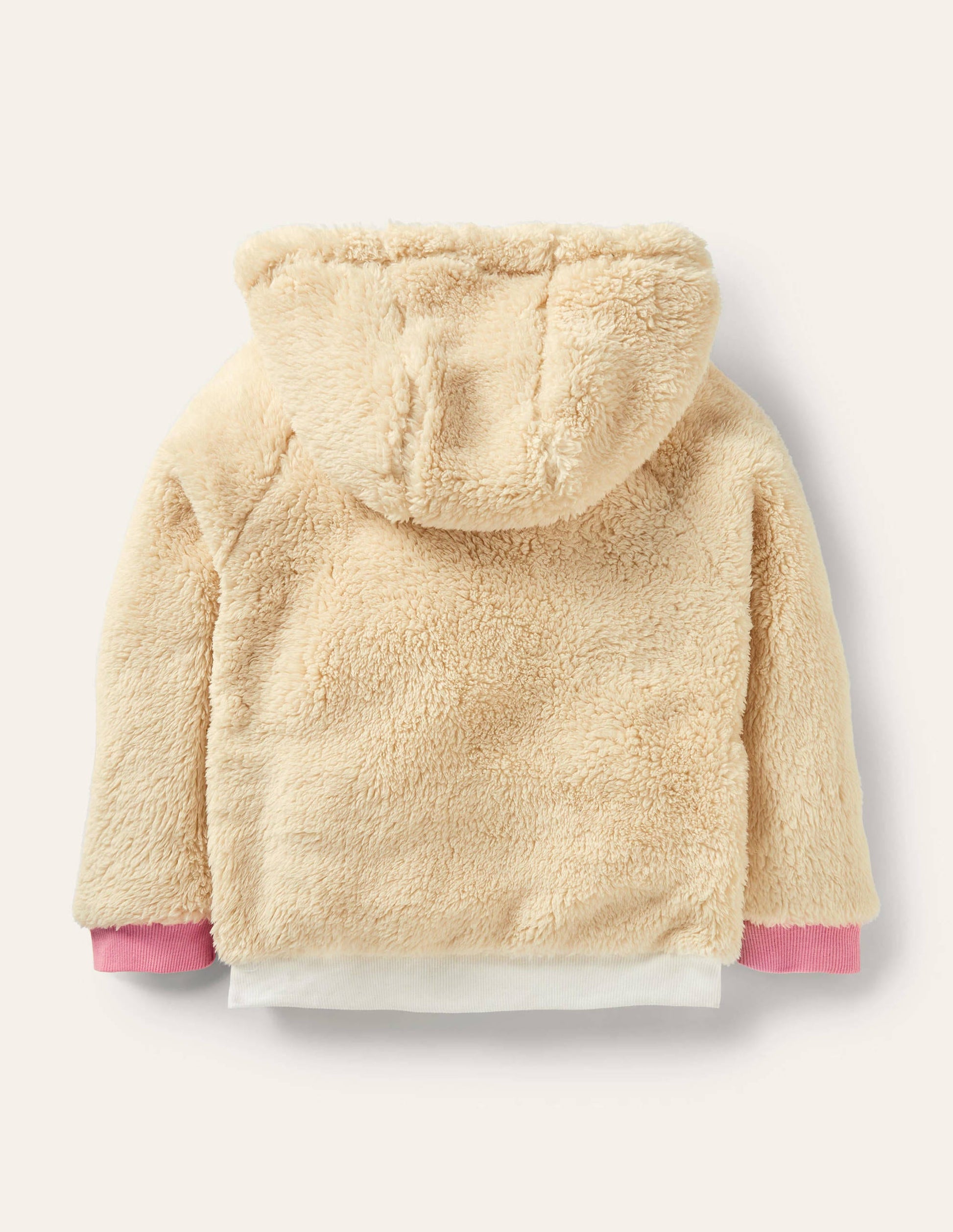 Appliqué Borg Hoodie-Natural Deer-3