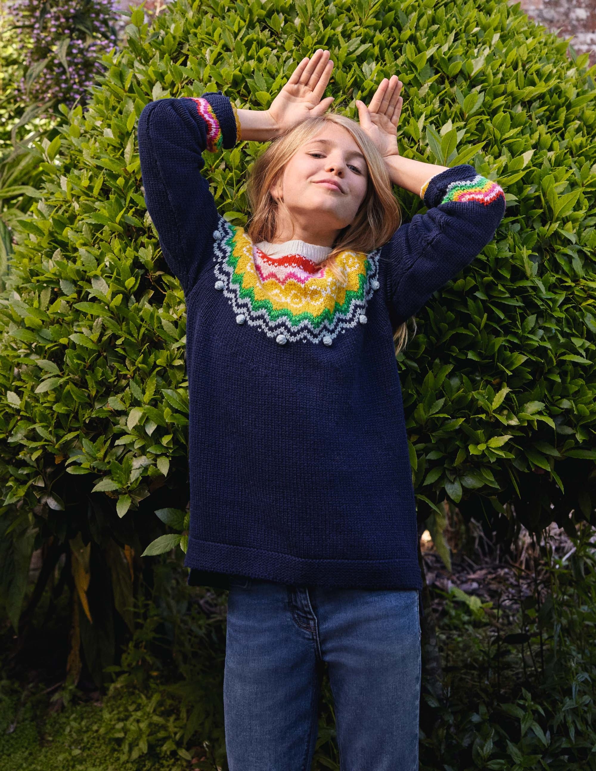 Cosy Fair Isle Jumper-Starboard Blue - Image 3