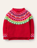 Cosy Fair Isle Jumper-Rockabilly Red