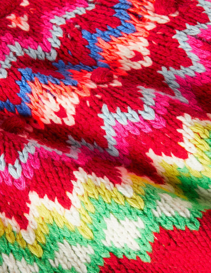 Cosy Fair Isle Jumper-Rockabilly Red-3