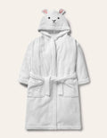 Novelty Hood Bath Robe-Ivory Sheep