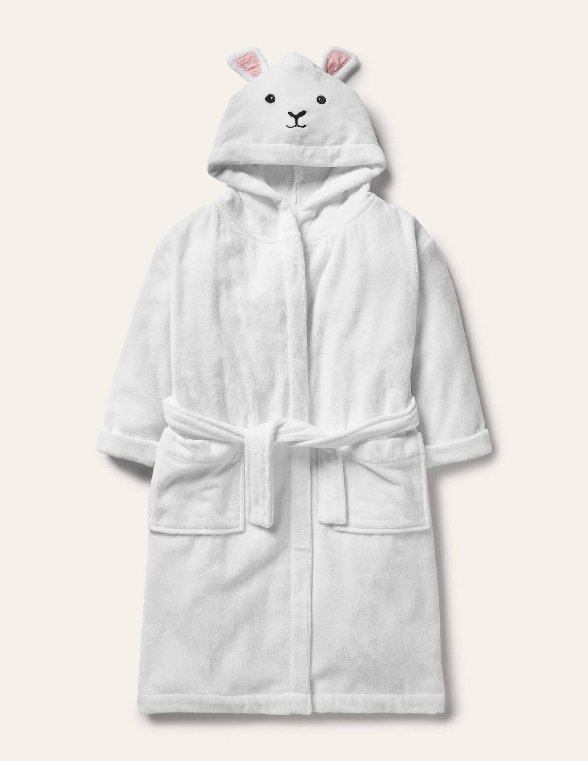 Novelty Hood Bath Robe-Ivory Sheep - Image 1