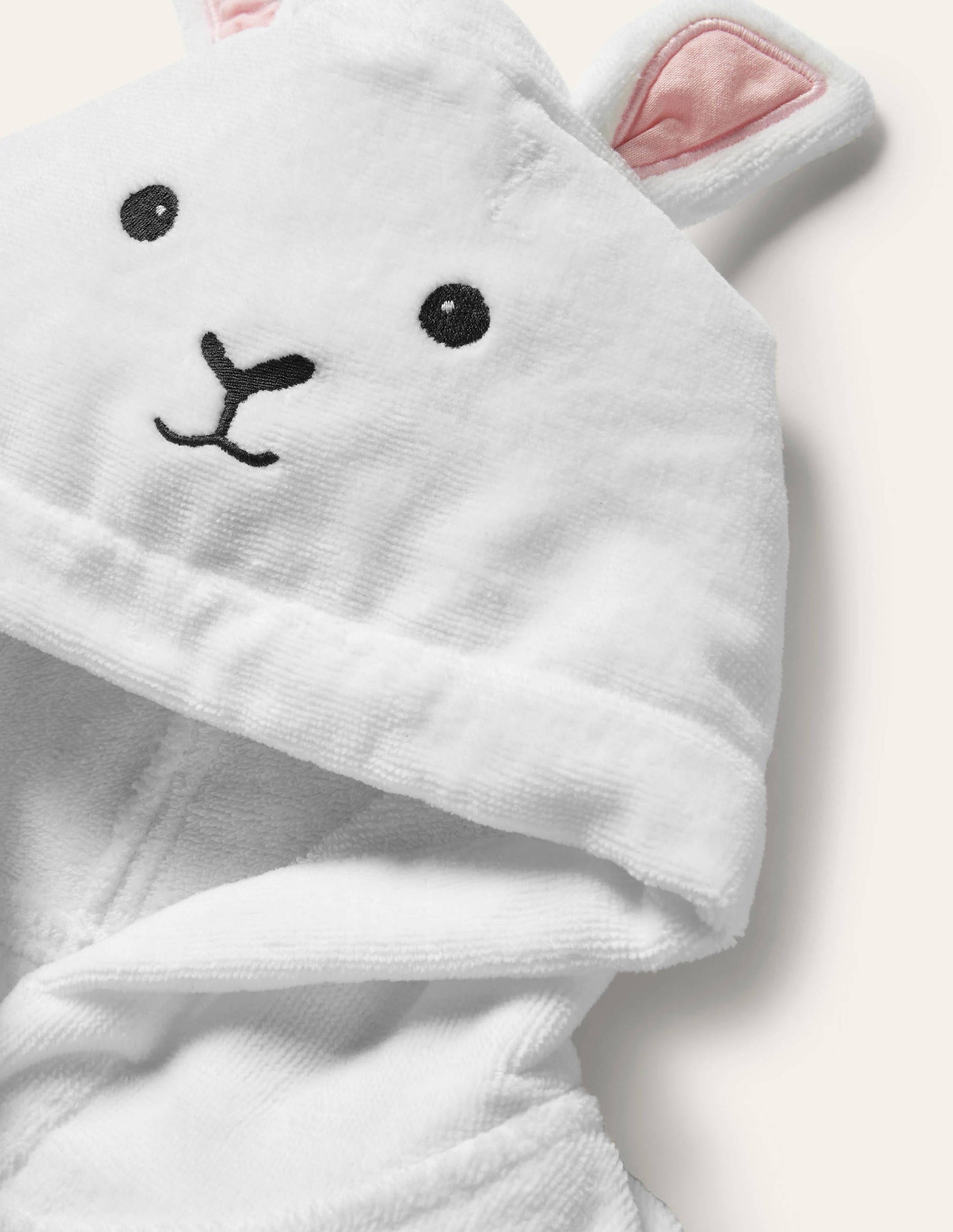 Novelty Hood Bath Robe-Ivory Sheep-3