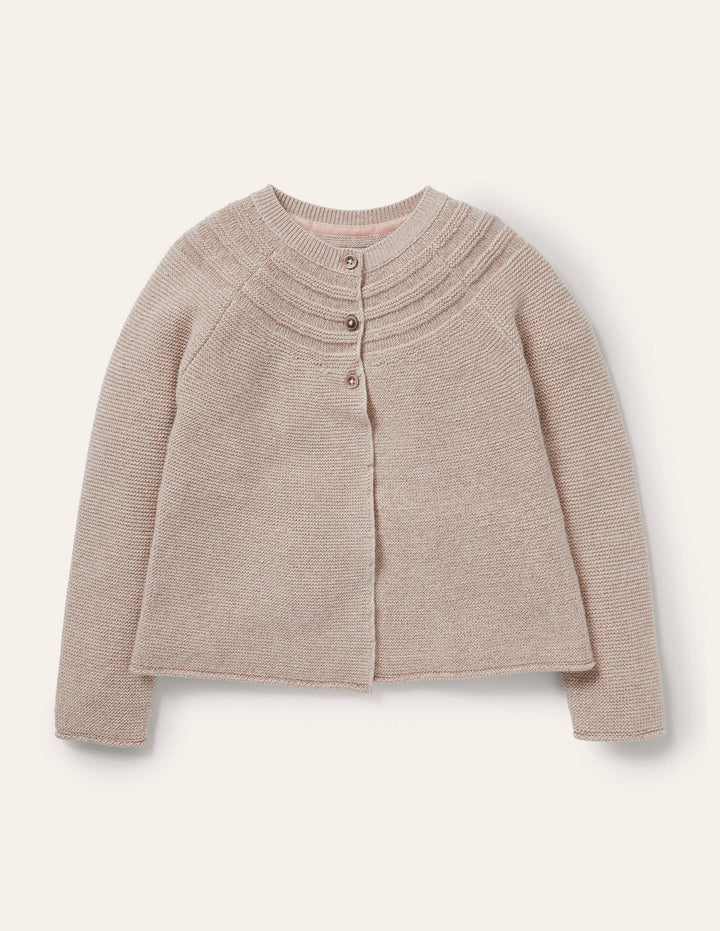 Cotton Cashmere Mix Cardigan-Gold Sparkle