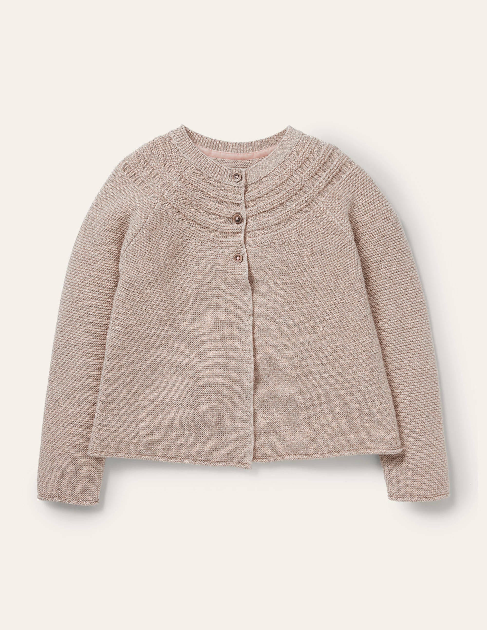 Cotton Cashmere Mix Cardigan-Gold Sparkle - Image 1
