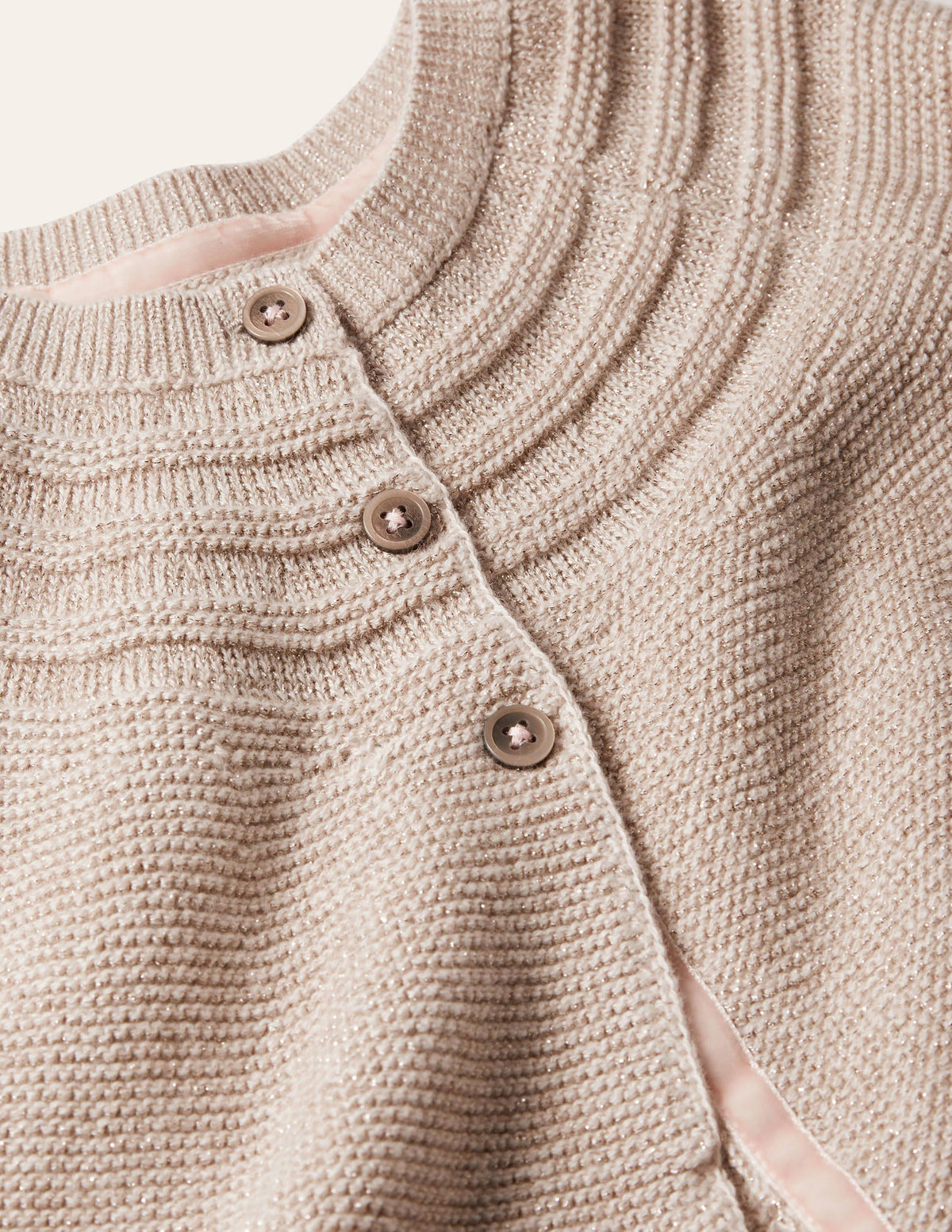 Cotton Cashmere Mix Cardigan-Gold Sparkle - Image 3