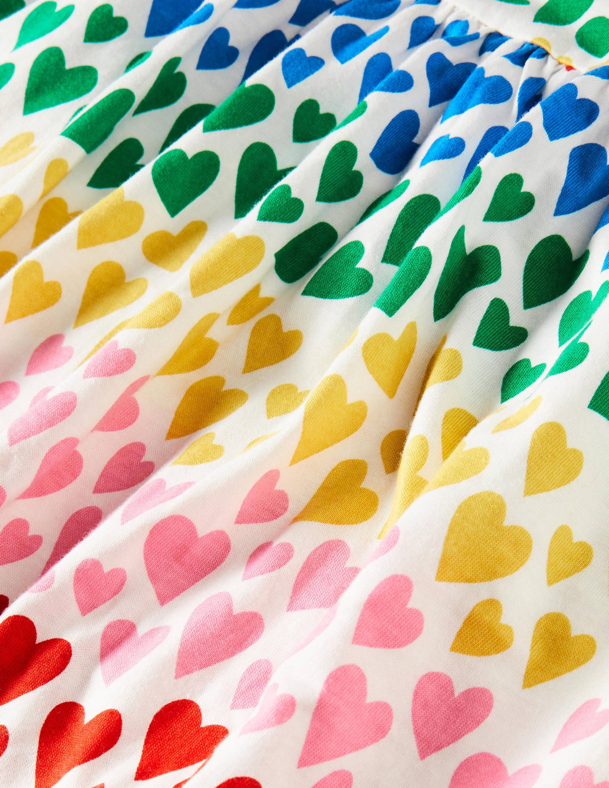 Long Sleeve Fun Jersey Dress-Multi Rainbow Hearts-3