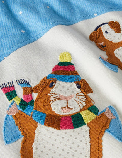 Front & Back T-shirt-Surfboard Blue Guinea Pigs-4