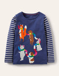 Hotchpotch Animal T-shirt-Starboard Blue Scarf