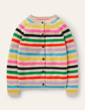 Cashmere Cardigan-Multi Stripe