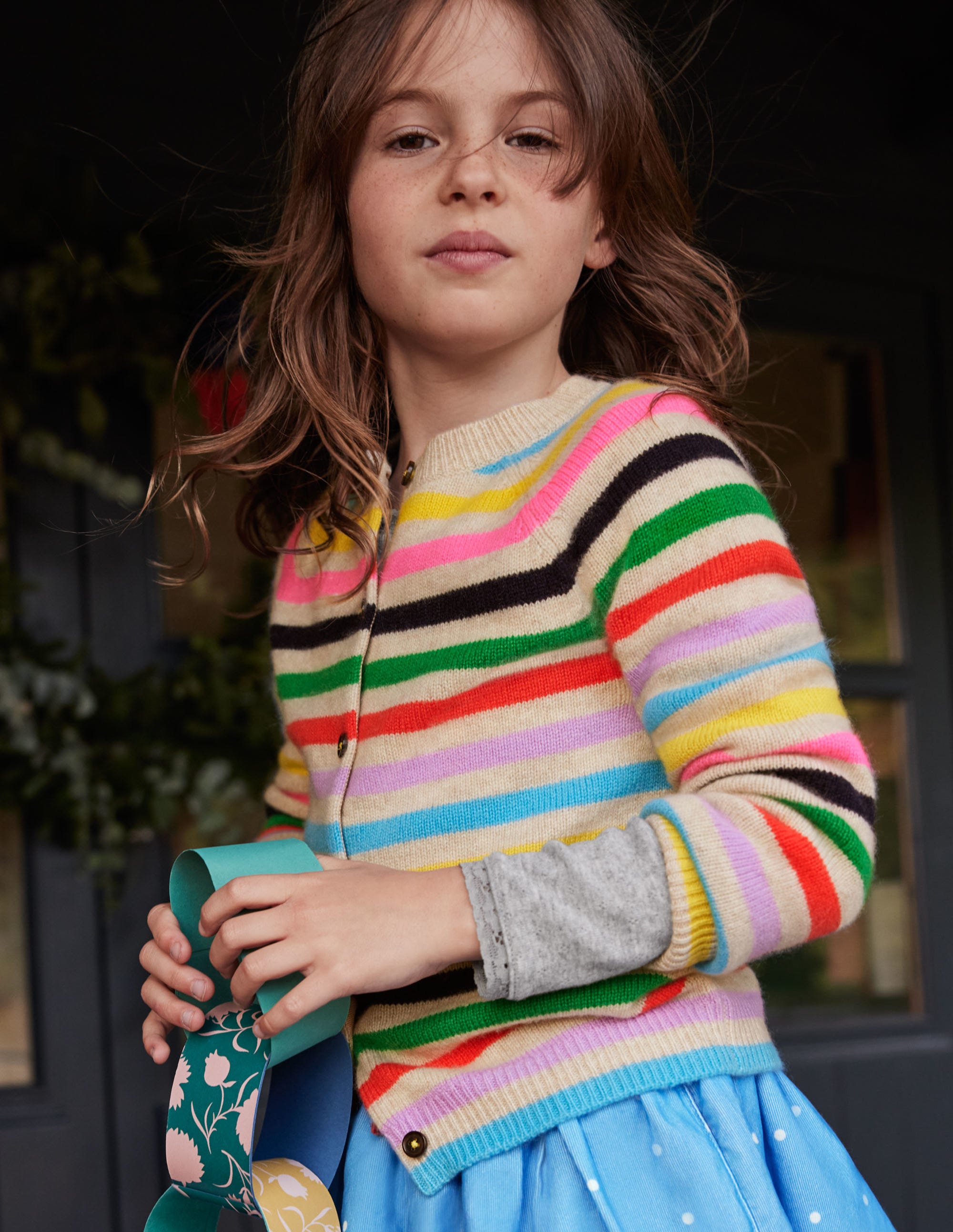 Cashmere Cardigan-Multi Stripe - Image 4