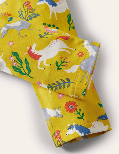 Fun Leggings-Sweetcorn Yellow Ponies-3