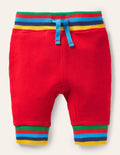 Rainbow Rib Jersey Bottoms-Rockabilly Red
