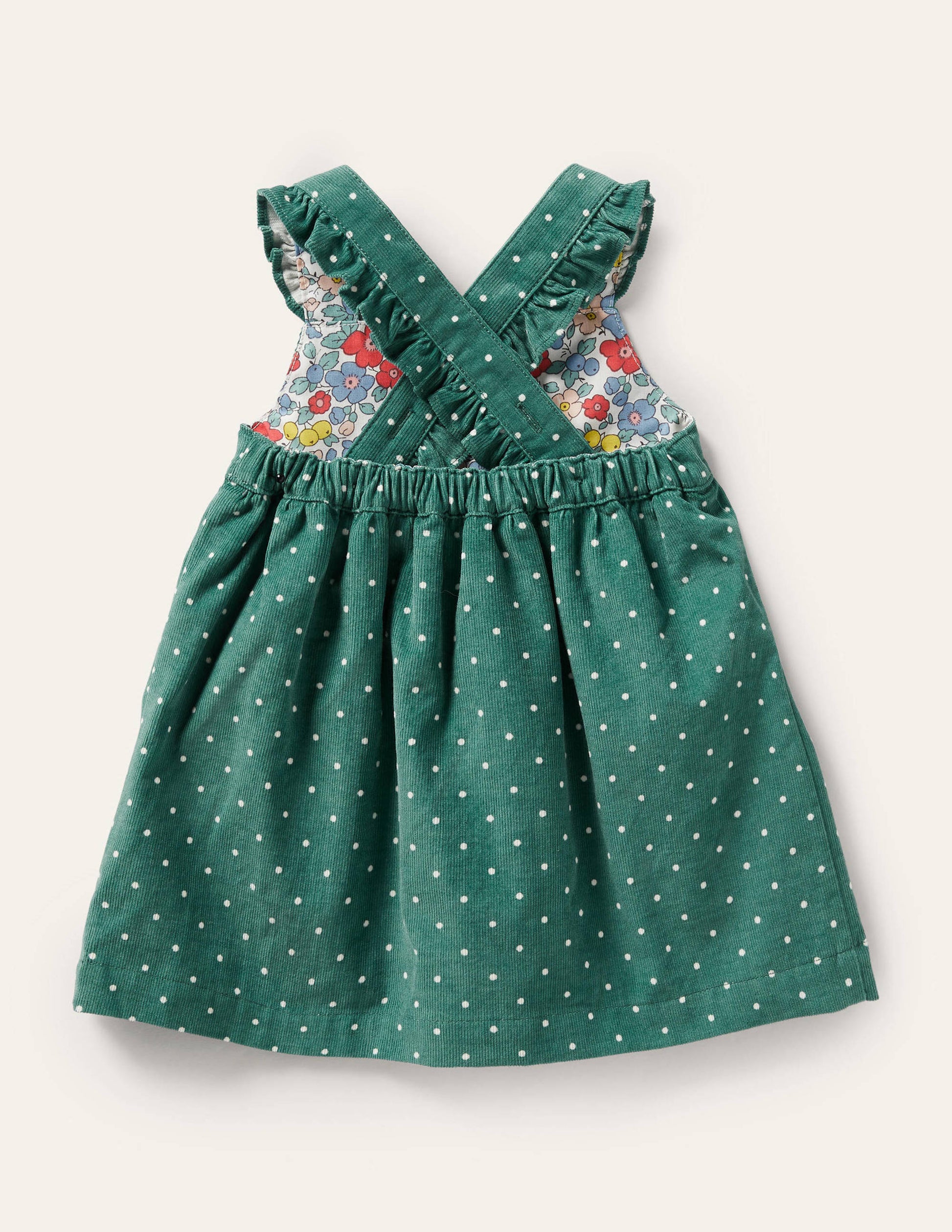 Spotty Appliqué Cord Pinnie-Sardinia Green Foxes-2