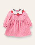 Apple Collar Cord Dress-Formica Pink Pin Spot
