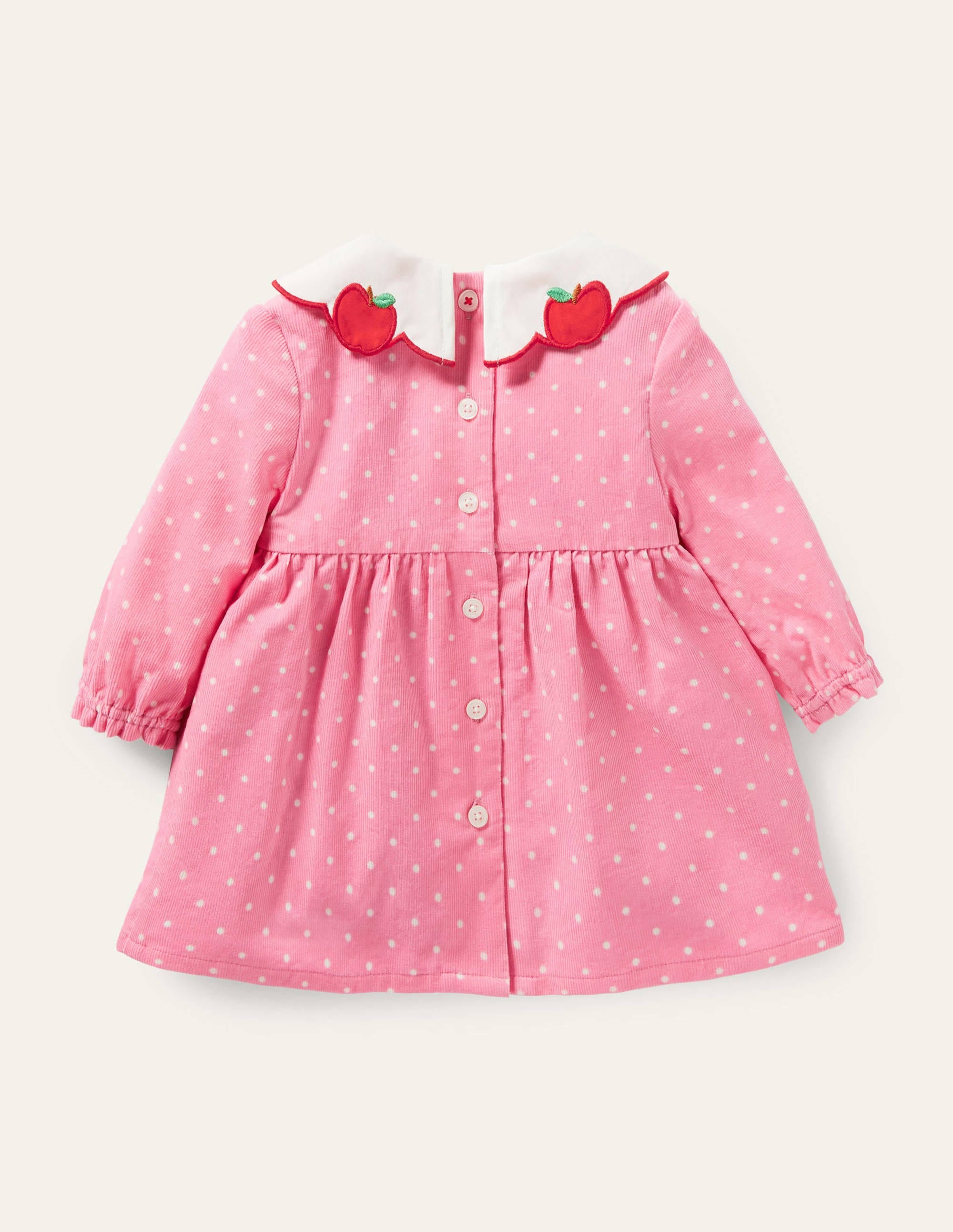 Apple Collar Cord Dress-Formica Pink Pin Spot - Image 2