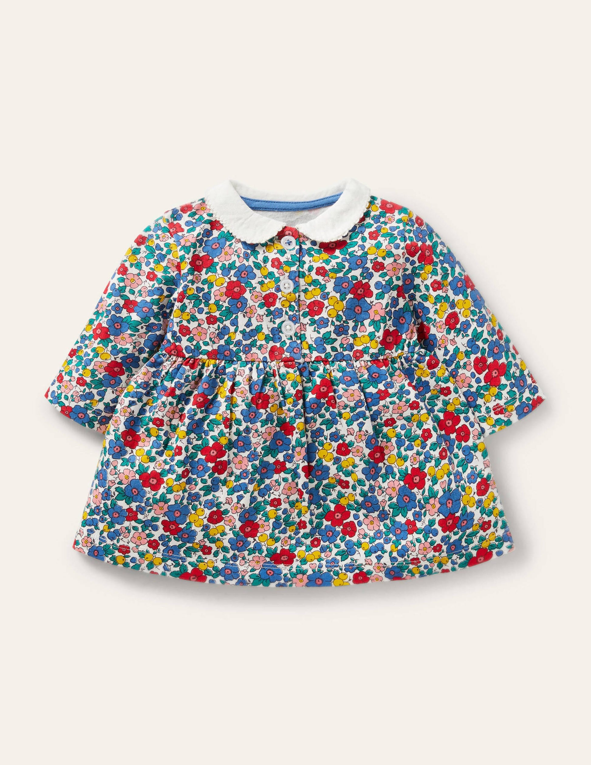 Jersey Collared Dress-Multi Sky Apple Blossom-1