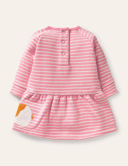 Cosy Sweatshirt Dress-Formica Pink/Ivory Guinea Pigs-2