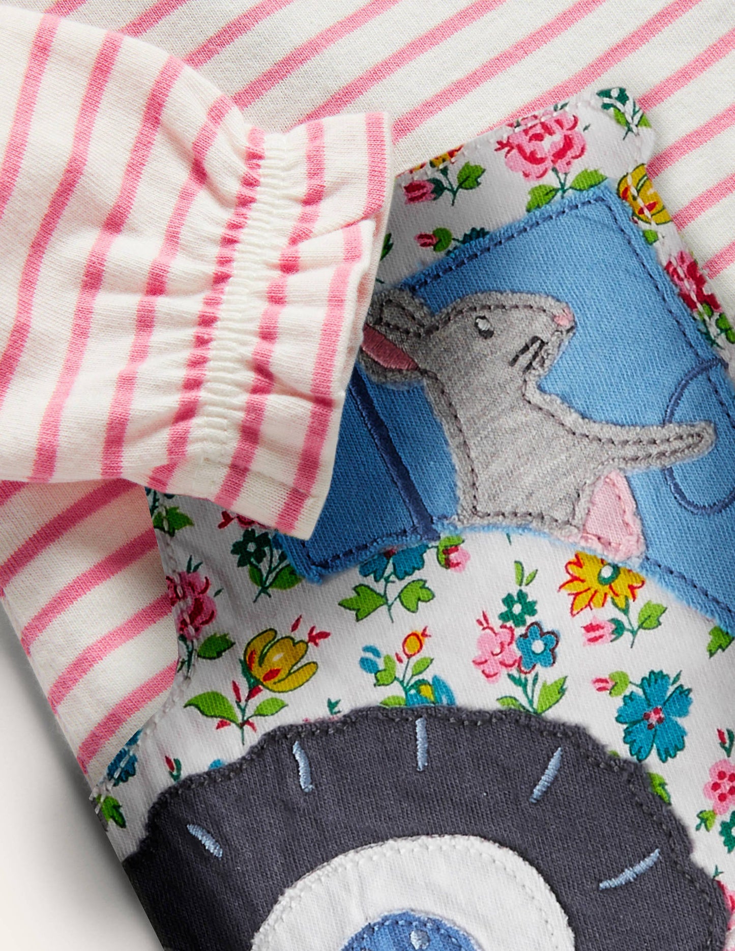 Big Appliqué Dress Set-Elizabethan Blue Farm