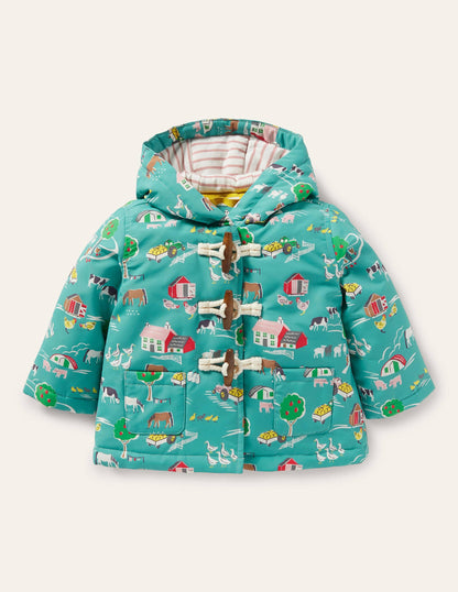 Water-resistant Coat-Brook Blue Farmyard-1
