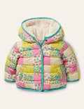 Padded Jacket-Multi Floral Patchwork