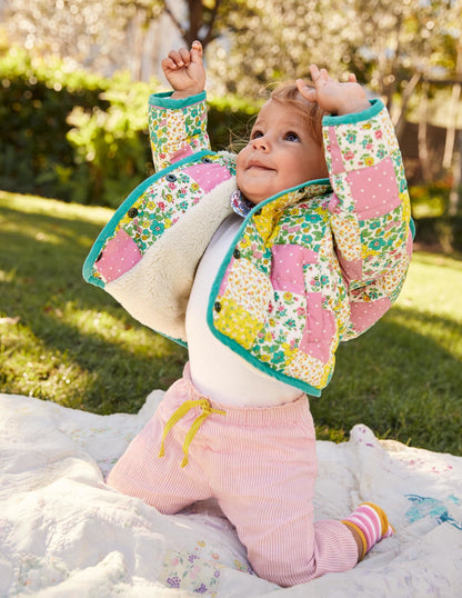 Padded Jacket-Multi Floral Patchwork-1